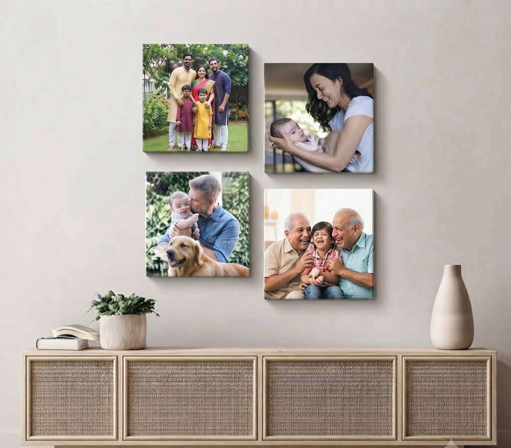 Four Assorted - 8x8in